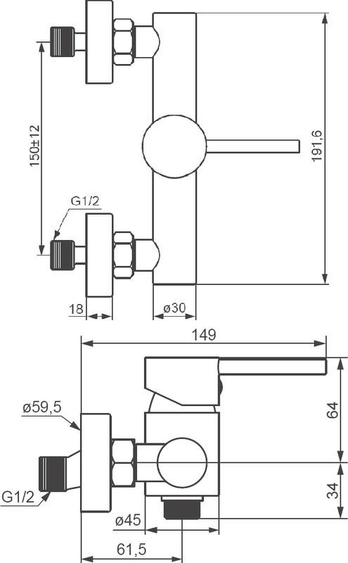 Смеситель для душа Damixa Scandinavian Pure 362000300 черный