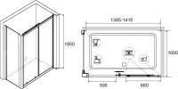 Душевой уголок RGW Classic CL-48B+100 см (138,5x141,5)x100x185 профиль черный, стекло прозрачное