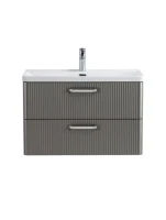 Тумба с раковиной BelBagno Due 80 ручки белые, сатин