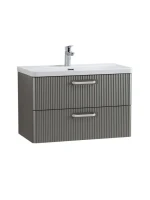 Тумба с раковиной BelBagno Due 80 ручки белые, сатин