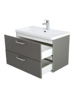 Тумба с раковиной BelBagno Due 80 ручки белые, сатин