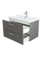 Тумба с раковиной BelBagno Due 80 ручки белые, сатин
