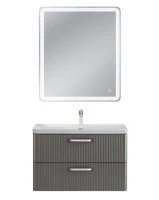 Тумба с раковиной BelBagno Due 80 ручки белые, сатин
