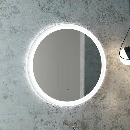 Зеркало круглое CONTINENT Planet 70, с подсветкой, белое
