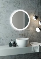 Зеркало круглое CONTINENT Planet 70, с подсветкой, белое