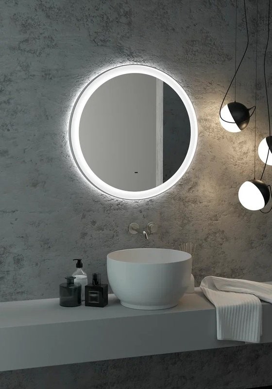 Зеркало круглое CONTINENT Planet 70, с подсветкой, белое