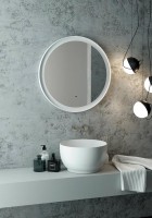 Зеркало круглое CONTINENT Planet 70, с подсветкой, белое