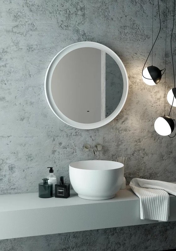 Зеркало круглое CONTINENT Planet 70, с подсветкой, белое