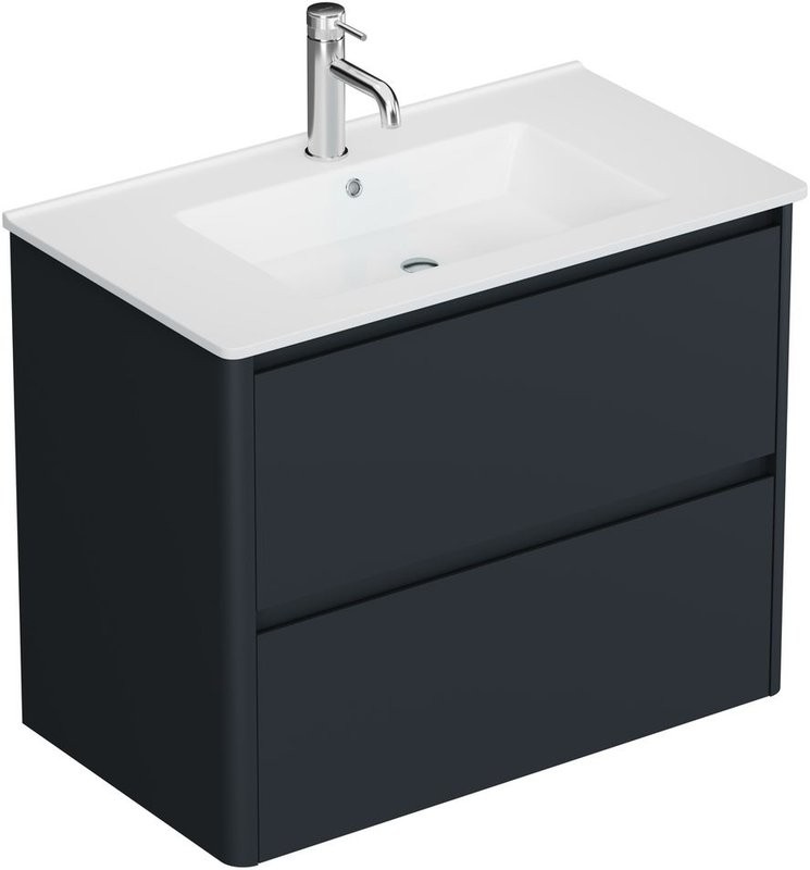 Тумба под раковину без столешницы Allen Brau Gravity 80 2 ящика, матовый антрацит