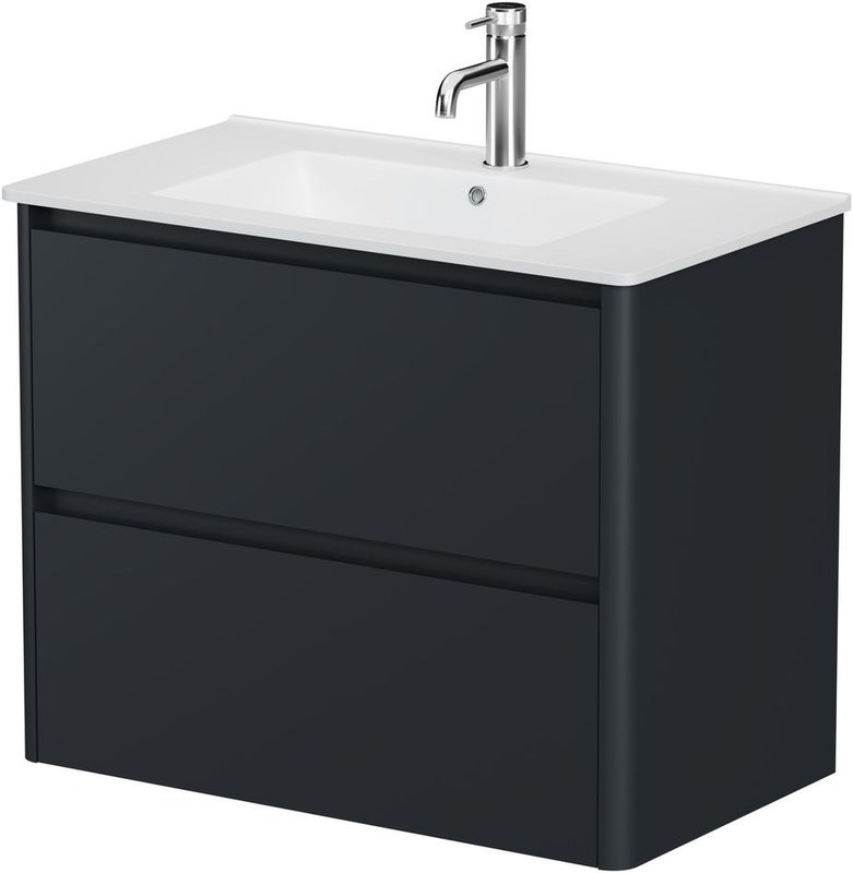 Тумба под раковину без столешницы Allen Brau Gravity 80 2 ящика, матовый антрацит