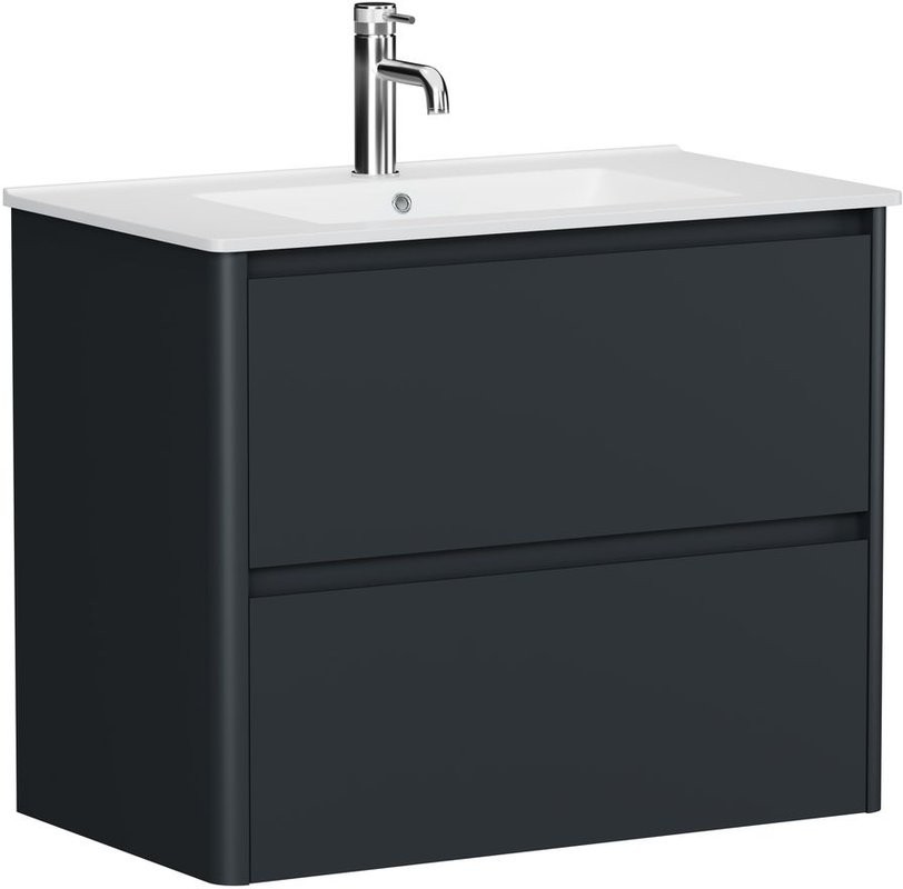 Тумба под раковину без столешницы Allen Brau Gravity 80 2 ящика, матовый антрацит