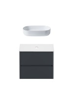 Тумба под раковину без столешницы Allen Brau Gravity 80 2 ящика, матовый антрацит