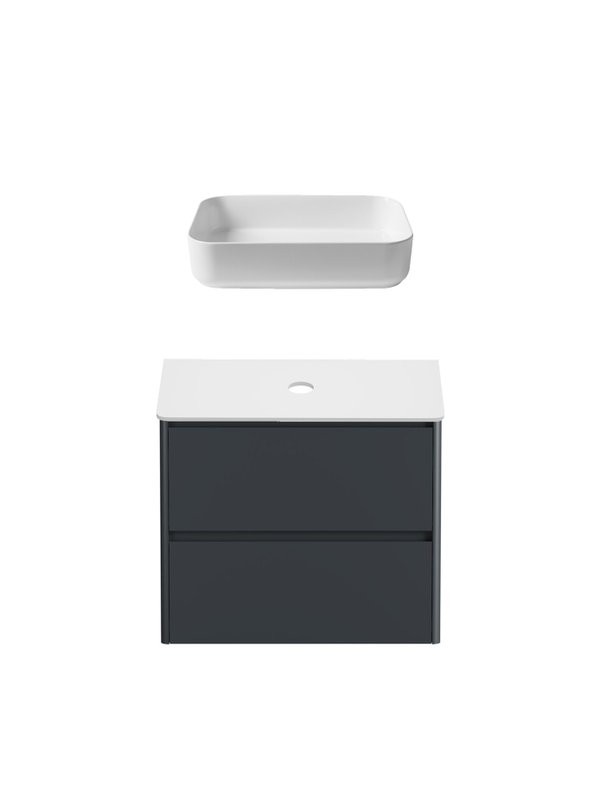 Тумба под раковину без столешницы Allen Brau Gravity 80 2 ящика, матовый антрацит