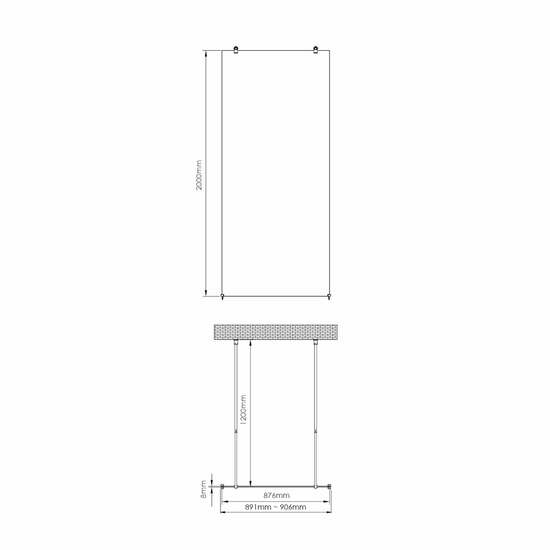 Душевая перегородка Wasserkraft Vechte 60W 60W39GR 90 см, стабилизатор графит, стекло прозрачное