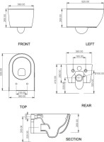 Комплект Унитаз подвесной GSG Like LKWCSO000 безободковый, белый глянец + Крышка LKCOPRSLTICR000 с микролифтом, белый глянец + Инсталляция TECE Base 9400413 4 в 1 с кнопкой смыва