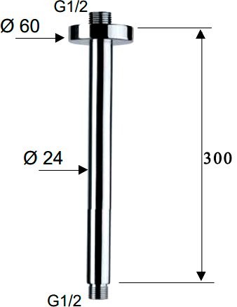 Кронштейн для верхнего душа Remer 347N30 30 см