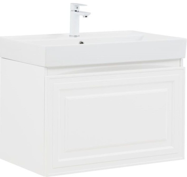 Тумба под раковину без столешницы Aquanet Агата 75 1 ящик, белый сатин
