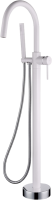 Напольный смеситель для ванны с душем Boheme Uno 469-WCR white, chrome