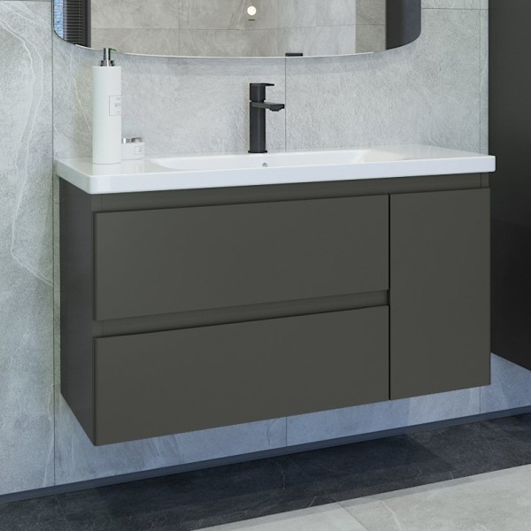 Тумба под раковину без столешницы Caprigo Forte 100 R подвесная, графит