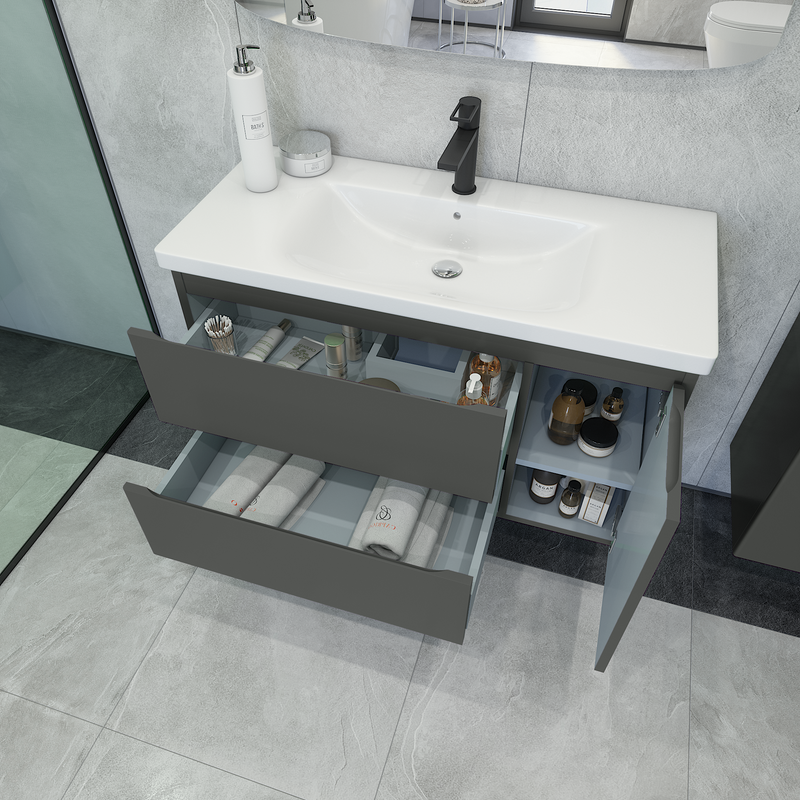 Тумба под раковину без столешницы Caprigo Forte 100 R подвесная, графит