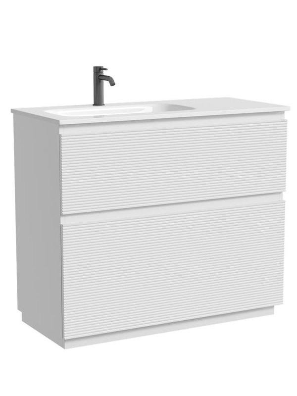 Тумба с раковиной Sancos Folk Floor 100 левая напольная, bianco, раковина CN7014