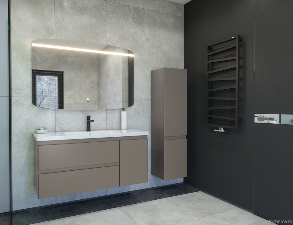 Тумба с раковиной Caprigo Forte 120 R подвесная, айрон