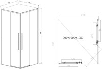 Душевой уголок Vincea Slim-N VSS-4SN9010CLB 100x90, профиль черный