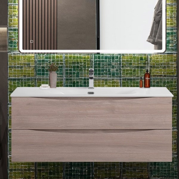 Тумба с раковиной BelBagno Marino-cer-n 120 подвесная, rovere grigio