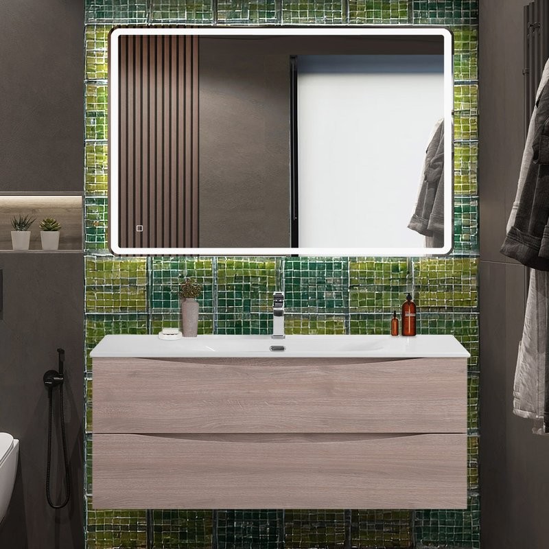 Тумба с раковиной BelBagno Marino-cer-n 120 подвесная, rovere grigio