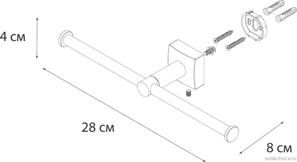 Набор Держатель Fixsen Kvadro 61310D + Ершик 61313