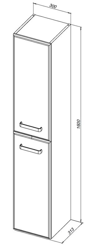 Шкаф-пенал для ванной Aquanet Лукка белый глянцевый