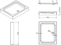 Душевой уголок Esbano ESR-8022 100x80,с поддоном
