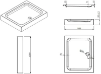 Душевой уголок Esbano ESR-8022 100x80,с поддоном