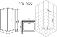 Душевой уголок Esbano ESR-8022 100x80,с поддоном