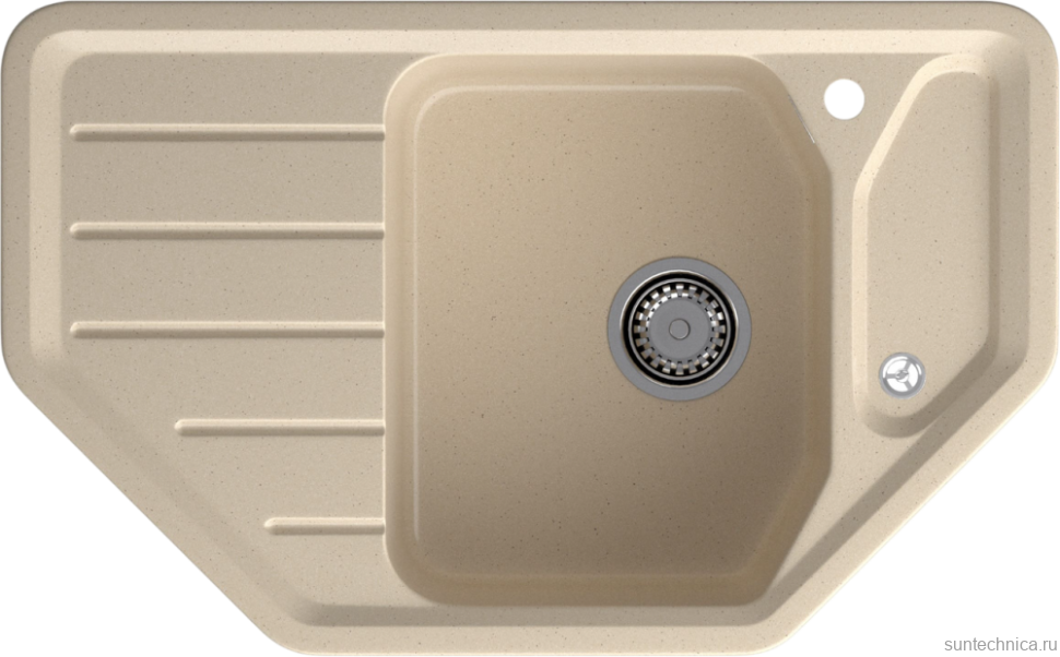 Комплект Мойка GranFest Corner C-800E кашемир + Смеситель MEGA Ege MG-PL10 хром