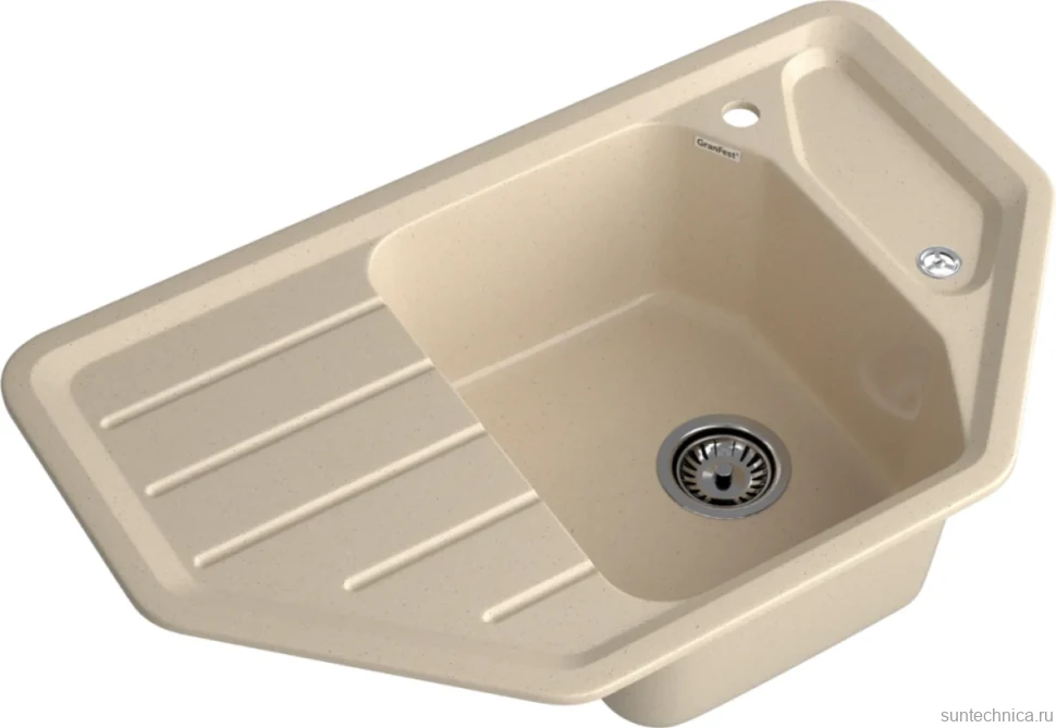 Комплект Мойка GranFest Corner C-800E кашемир + Смеситель MEGA Ege MG-PL10 хром