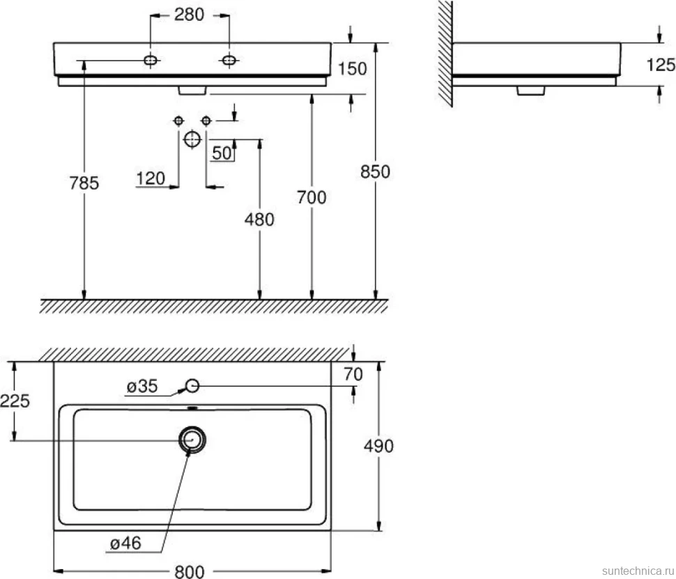 Накладная раковина Grohe Cube Ceramic 3946900H