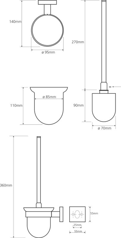 Набор Держатель Bemeta Beta 132112042 + Ершик 132113012