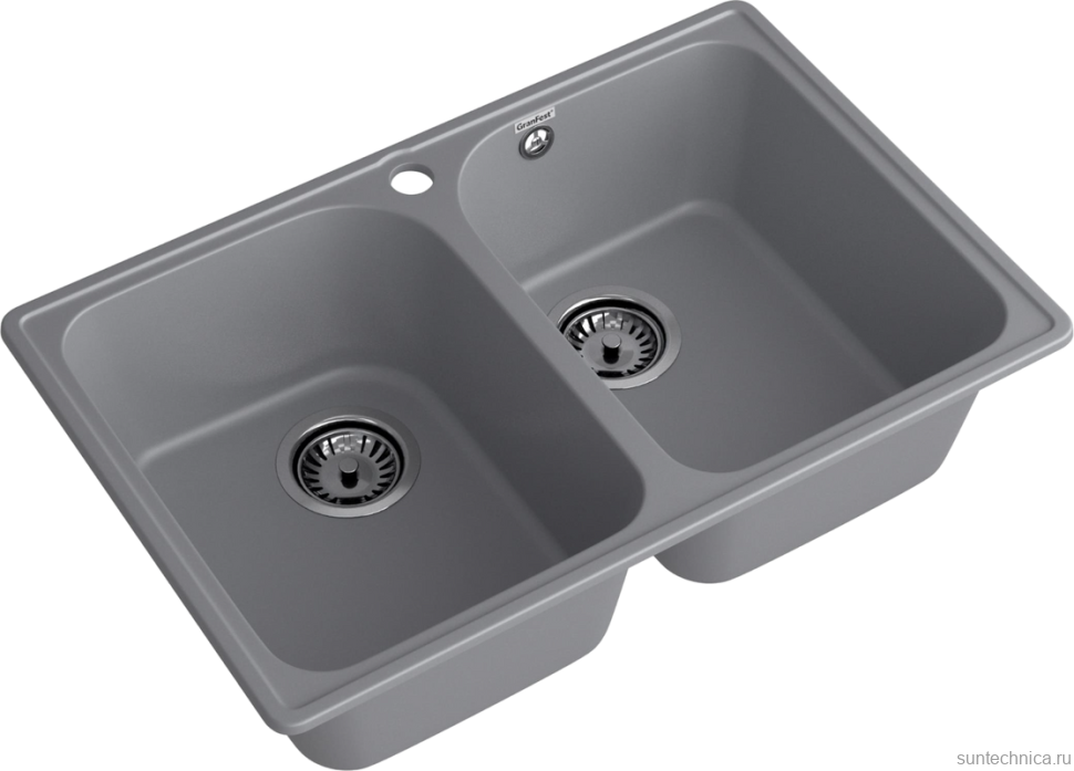 Комплект Мойка GranFest Quarz 15 темно-серая + Смеситель MEGA Mega
