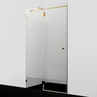 Душевая дверь в нишу Wasserkraft Ems 76H05 120 см, прозрачное стекло, фурнитура золото