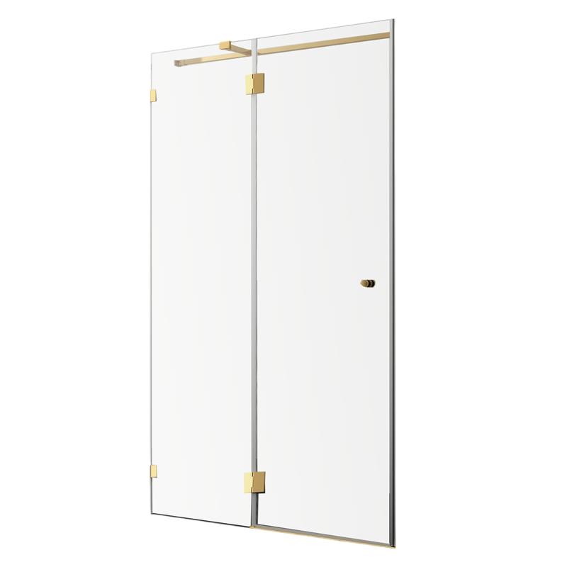 Душевая дверь в нишу Wasserkraft Ems 76H05 120 см, прозрачное стекло, фурнитура золото