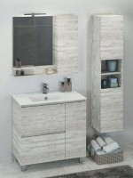 Шкаф-пенал для ванной Comforty Верона 35 белый дуб