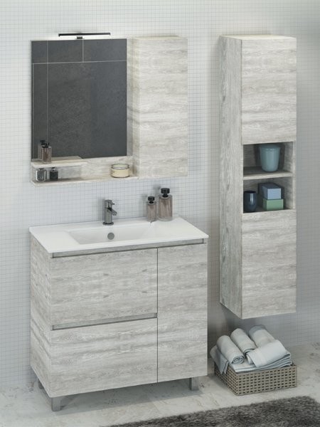 Шкаф-пенал для ванной Comforty Верона 35 белый дуб