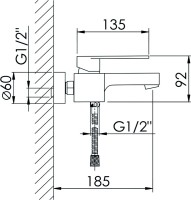 Смеситель для ванны с душем D-lin D130365-A черный