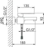 Смеситель для ванны с душем D-lin D130365-A черный