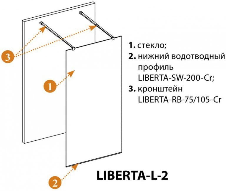 Душевая перегородка Cezares Liberta -L-2-140-C-Cr