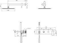 Душевой комплект Boheme Qubic 474-B С ВНУТРЕННЕЙ ЧАСТЬЮ, matt black