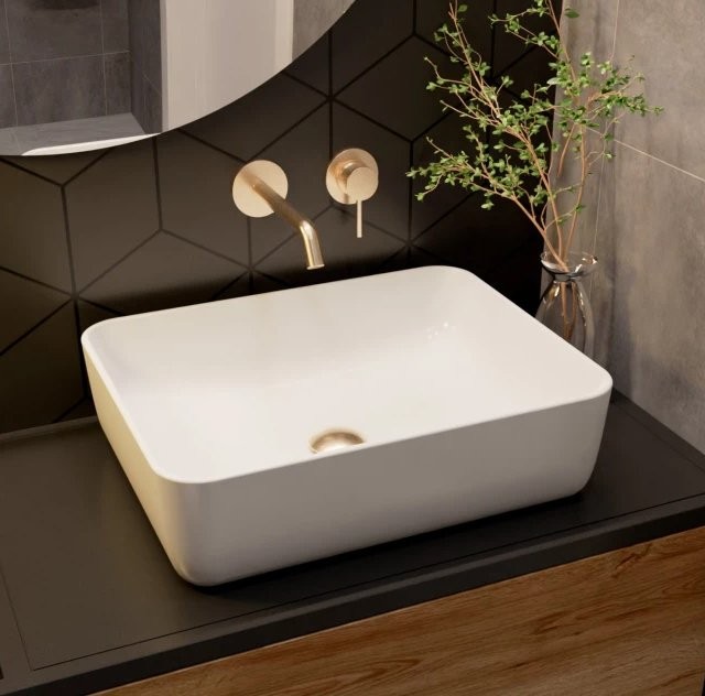 Смеситель для раковины AQUAme Siena AQM6215BG С ВНУТРЕННЕЙ ЧАСТЬЮ, шлифованное золото
