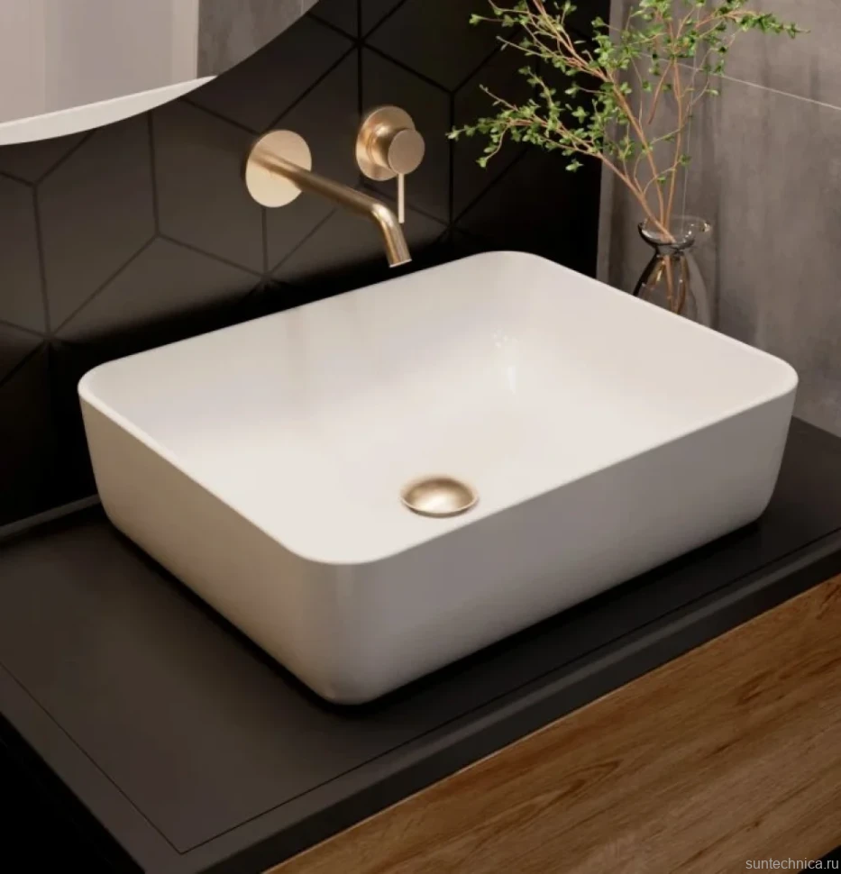 Смеситель для раковины AQUAme Siena AQM6215BG С ВНУТРЕННЕЙ ЧАСТЬЮ, шлифованное золото