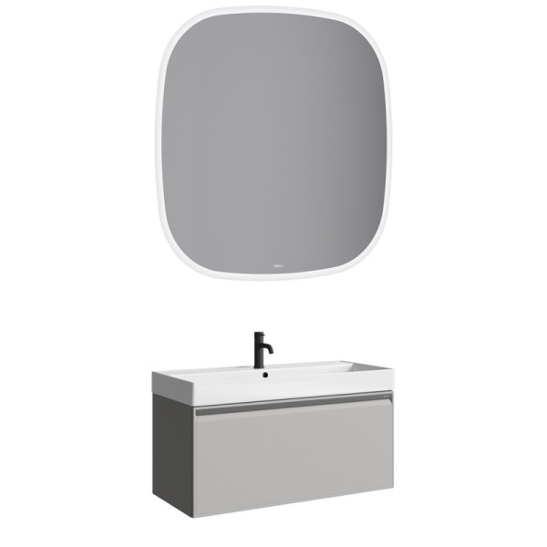 Мебель для ванной комнаты Aqwella Pure 100 серый туман